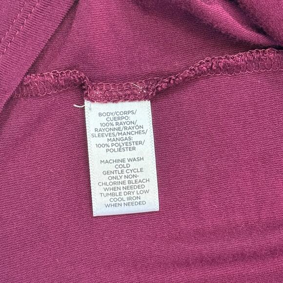 LOFT Maroon Flutter Sleeve Blouse - Size XL - Excellent - Picture 6 of 7